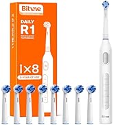 Bitvae R1 Rotating Electric Toothbrush for Adults and Kids with 60-Day Battery Life, 8 Brush Head...