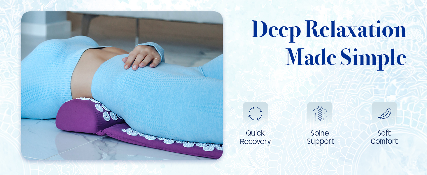 The included bolster targets hard-to-reach areas, making this your go-to acupuncture mat full body