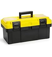 Cididu 16-Inch Plastic Tool Box with Handle, Toolbox with Removable Tray, Heavy Duty Organizer To...