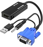 MT-VIKI VGA to HDMI Adapter, 1080P Converter with Audio+USB Power from VGA Computer/Laptop to HDM...