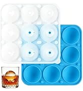 Sidosir 1Pack Round Silicone Ice Ball Mold with Lid, 2.2Inch Large Ice Cube Maker Mold for Whiske...