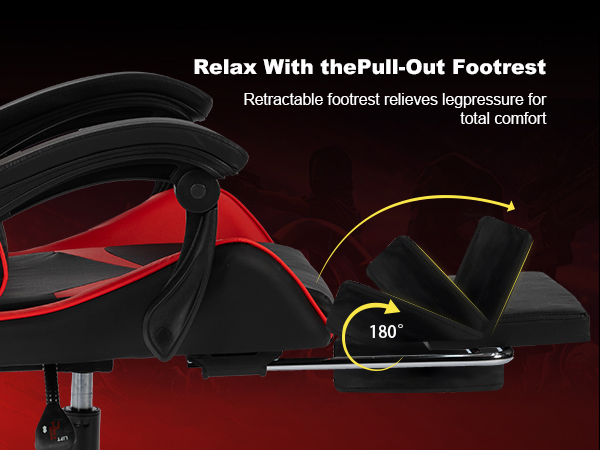 gaming chair with footrest