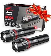 HAUSBELL A100 2000 Lumen Flashlight 2 Pack, Heavy-Duty Aluminum Tactical Flashlights High Lumens ...