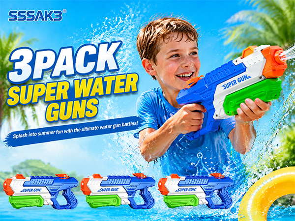3 pack super water guns for kids and adults