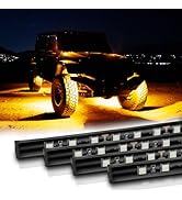 Miisiya 12V Led Light Strip 12.7" Waterproof Amber Led Light Strips for Car Golf Cart Motorcycles...