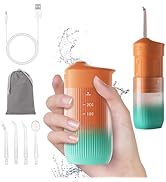 Portable Water Flosser for Teeth Travel Mini Small Water Flosser Compact Electric Oral Irrigator ...