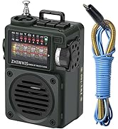 ZHIWHIS Bluetooth Speakers, Portable Radio with Sleep Timer, Weather AM FM Shortwave Radios with ...