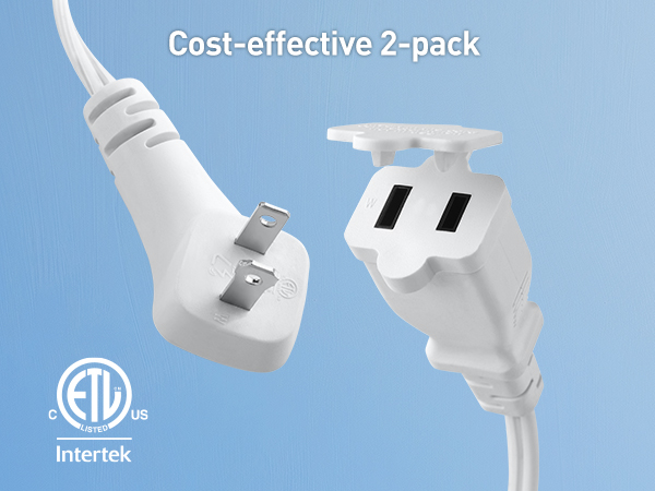 360° Rotating Flat Plug Short Extension Cord