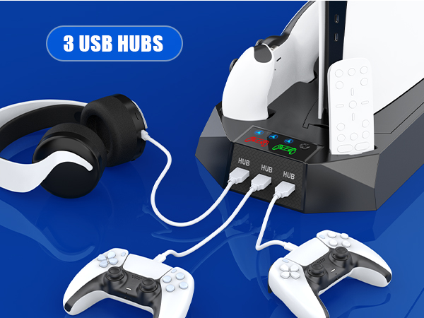 ps5 docking station with cooling fan