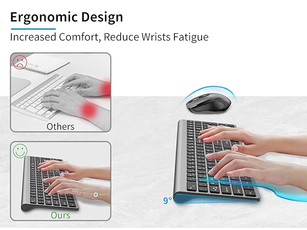 Ergonmic Design wireless keyboard and mouse