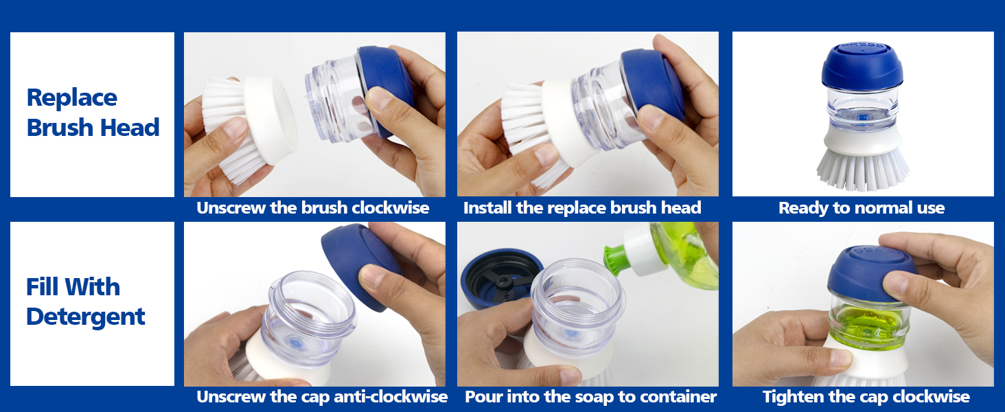 Dish Scrubber with Soap Dispenser
