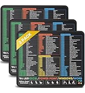 Yamjug 3 Pack Mouse Pads for Excel Word PowerPoint Windows Shortcuts, Extra Clear Excel Cheat She...
