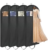 LANDNEOO 65" Long Garment Bags for Travel, Dress Bags for Hanging Clothes, Wedding Dress Cover fo...