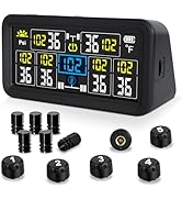 VAMOTA Tire Pressure Monitoring System, TPMS Tire Pressure Monitor with Solar Charge &amp;USB, TPMS w...