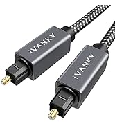 IVANKY Digital Optical Audio Cable 3.3ft/1M, Slim Nylon Braided Audio Optical Cord Toslink Cable ...