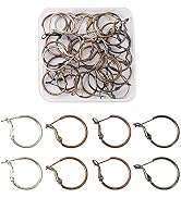 Craftdady 16 Pairs 20mm Round Hoop Earring Findings Brass Lever Back Open Hoop Earring Hooks Ear ...