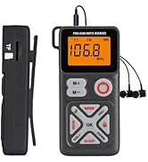 Pocket am fm Radio Portable with Stereo Headphones, Mini Transistor Radio Digital Tuning with Exc...