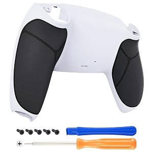 eXtremeRate Rubberized Grip Back Housing Bottom Shell for PS5 Controller Back Shell Cover Case