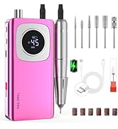 Electric Nail Drill Professional: 45000RPM Rechargeable Nail File with Bits for Acrylic Gel Nails...