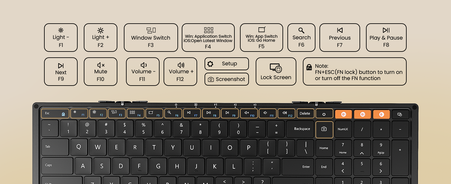 XK01 full size foldable keyboard