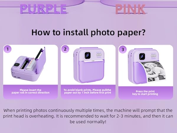 Kids Camera Instant Print for Boys and Girls,Christmas Birthday Gifts Toys for Toddler