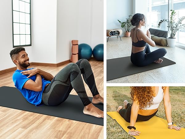 yoga mat thick workout exercise mats fitness women pilates home wide men kids non slip travel matt 