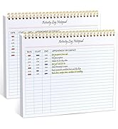Activity Log Notepad, Spiral Activity Log Book for Business Work with Checklist,Weekly To Do List...