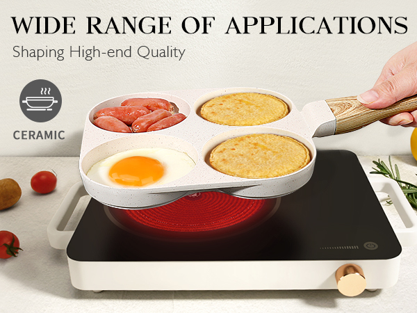 Egg Pan Omelette Pans 4 Cup Nonstick Granite Omelette Non Stick Skillet Pancake Induction Cookware