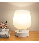 Touch Table Lamp for Nightstand - Small Bedside Lamp for Bedroom Living Room Night Stands, Desk L...