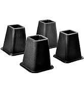 Home-it 5 to 6-inch SUPER QUALITY Black bed risers, helps you storage under the bed 4-pack (Black)