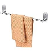 HITSLAM Self Adhesive Towel Bar 18 Inch, SUS304 Stainless Steel Bathroom Towel Rack Wall Mounted,...