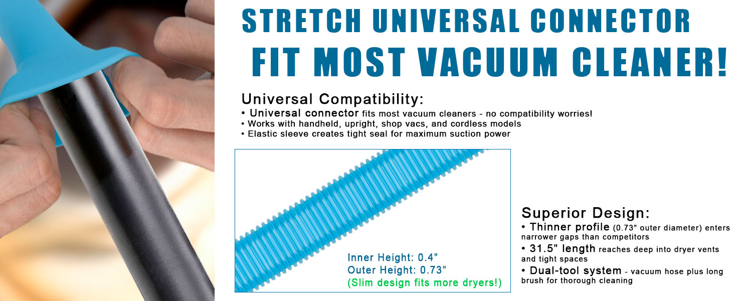 Dryer Vent Cleaner Kit With Dryer Vacuum Hose Attachment