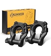 BUNKER INDUST 3/4" D Ring Shackle with 7/8" Pin,Black Tow Shackles with Isolator for Use with Tow...