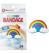 BioSwiss Bandages, Rainbow Shaped Self Adhesive Bandage, Latex Free Sterile Wound Care, Fun First...