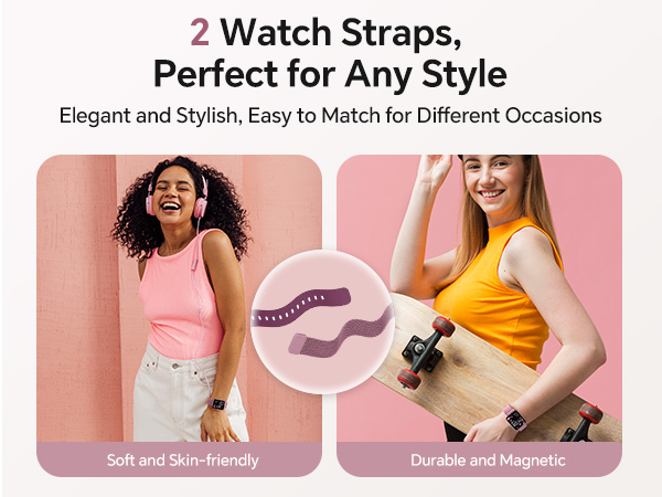smart watch with 2 bands