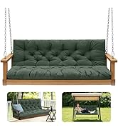 GPQAWER Outdoor Swing Cushions,Waterproof Swing Cushions 3 Seater Replacement with Backrest,Outdo...