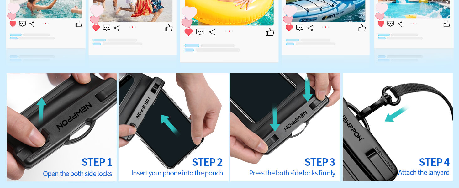 Newppon 6 Pack Waterproof Phone Pouch