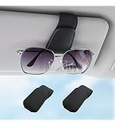 Sunglass Holder for Car Visor Sunglasses Clip Magnetic Leather Glasses Eyeglass Holder Interior C...