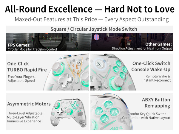 Versatile Controls &amp; Quick-Switch Features