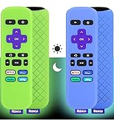 [2 Pack] Pinowu Remote Cover (Glowing in The Dark) Compatible with Roku Simple Remote, Anti Slip ...
