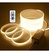 Samsion COB Outdoor LED Strip Lights Waterproof 50ft Dimmable LED Rope Light with Reomote AC 110V...