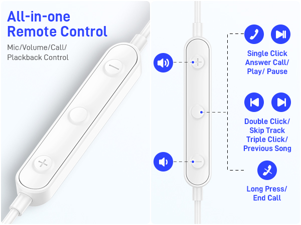 type c earbuds with volume control