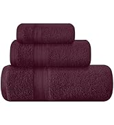 BOUTIQUO Ultra Soft 3 Pack Cotton Towel Set, Contains a Bath Towels 27x54 inch, a Hand Towels 16x...