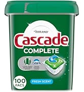Cascade Complete Dishwasher Pods, Dishwasher Detergent, Dish Detergent Tab Tablets, Fresh, 100 Count