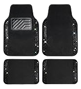 CAR PASS Bling Diamond Car Floor Mats, Sparkling Crystal Shining Glitter Rhinestone Carpet, Anti-...