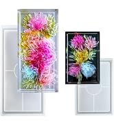 2 Pcs Thickened Resin Tray Molds,Large and Small Silicone Coaster Moldsfor Epoxy Resin Concrete R...