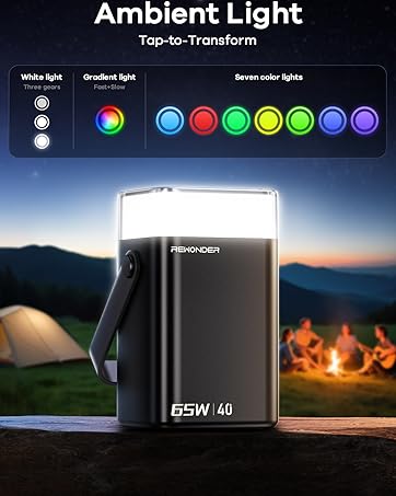 40000mAh Power Bank with light for camping