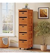 Tribesigns 5-Drawer Slim Kitchen Storage Organizer, 47.2" Tall Narrow Storage Drawers Organizer f...