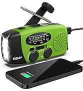 Emergency Hand Crank Radio with 3 LED Flashlight, Esky AM/FM/NOAA Portable Weather Radio with 200...