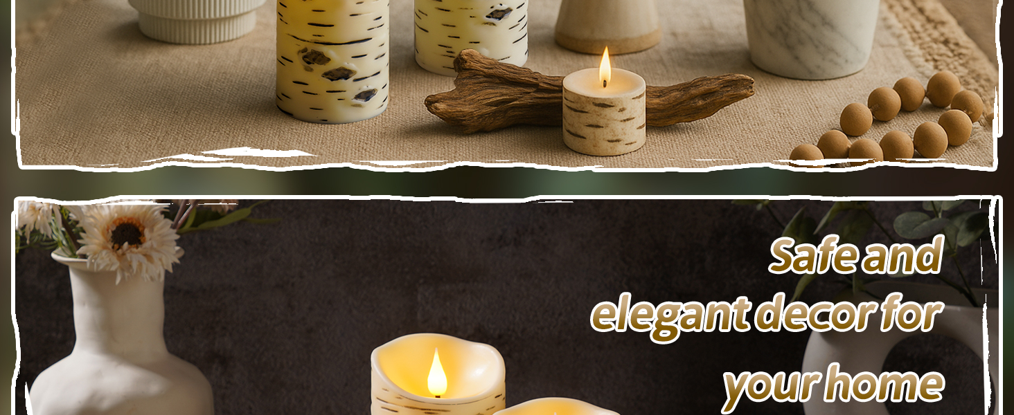 birch flameless candles